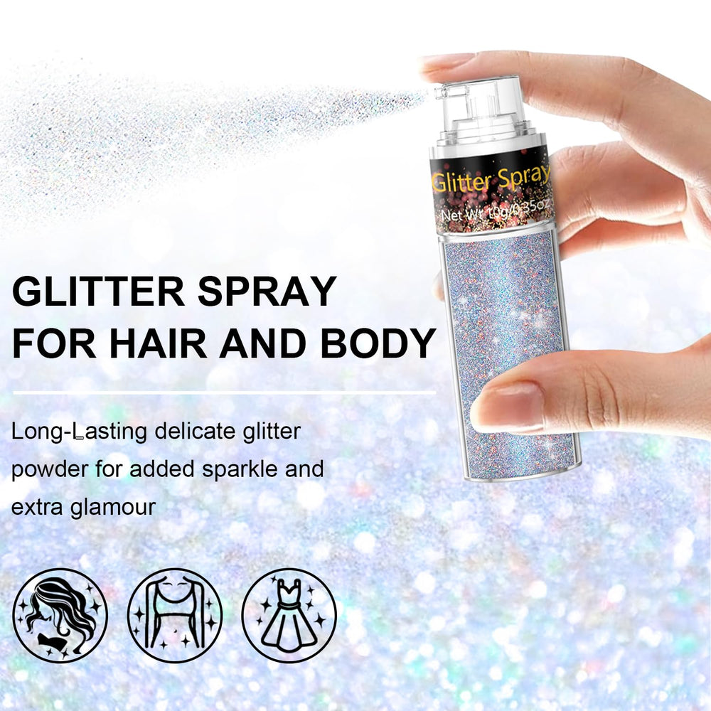 Scarman pump nozzle close-up demonstrating controlled, even glitter spray application