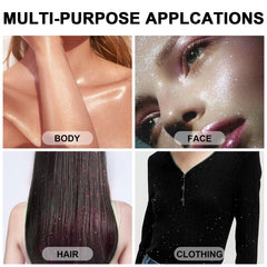 Scarman red body shoulder application showing streak-free festival glow