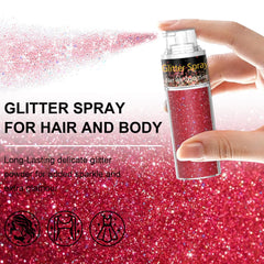 Scarman red spray in action creating even holographic shimmer on skin