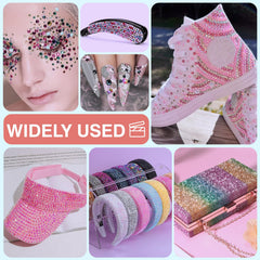 SCENIXE crafting setup with gems and tools for streamlined bedazzling workflow