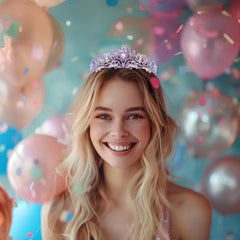 Schmoopy tiara on party table setting adding glamour and festive flair