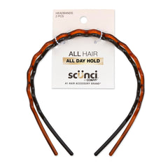 Scunci headband worn during workout keeping hair out of face while exercising