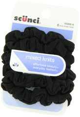 Scunci mini slinky worn in short ponytail demonstrating discreet hold benefit