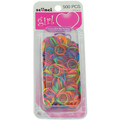 Scunci pastel assortment of elastics spread flat, demonstrating variety and matching options