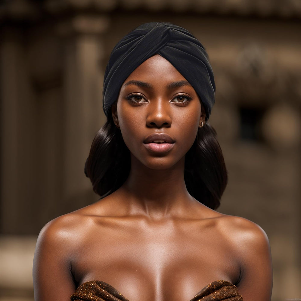 Sdfvsdg model wearing turban in casual setting demonstrating comfortable everyday use