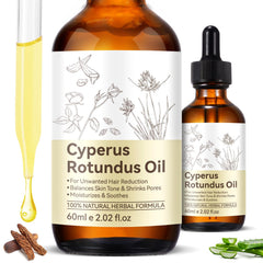 SDJUFEI bottle front view showing Cyperus Rotundus oil benefits