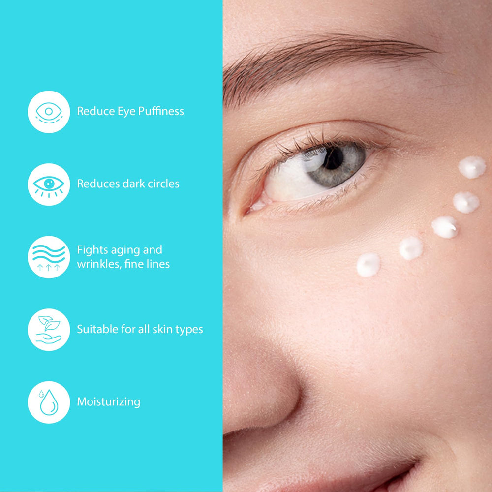 Seacall being applied under eye demonstrating de-puffing massage benefit