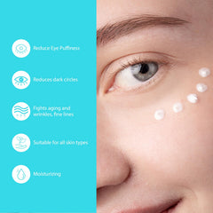 Seacall being applied under eye demonstrating de-puffing massage benefit