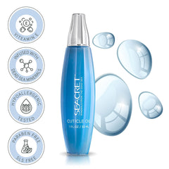SEACRET precision dropper applicator poised over bottle, for accurate dosing