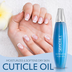 SEACRET oil drop on fingertip showing lightweight texture and quick absorption