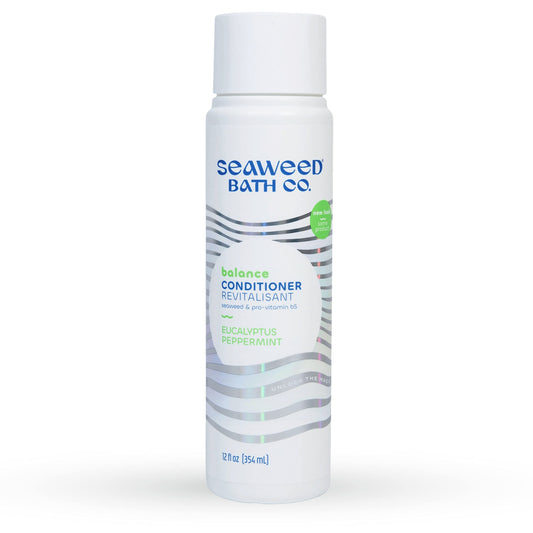 Seaweed Bath Co. Balance Conditioner front bottle showing label and eucalyptus peppermint scent benefits