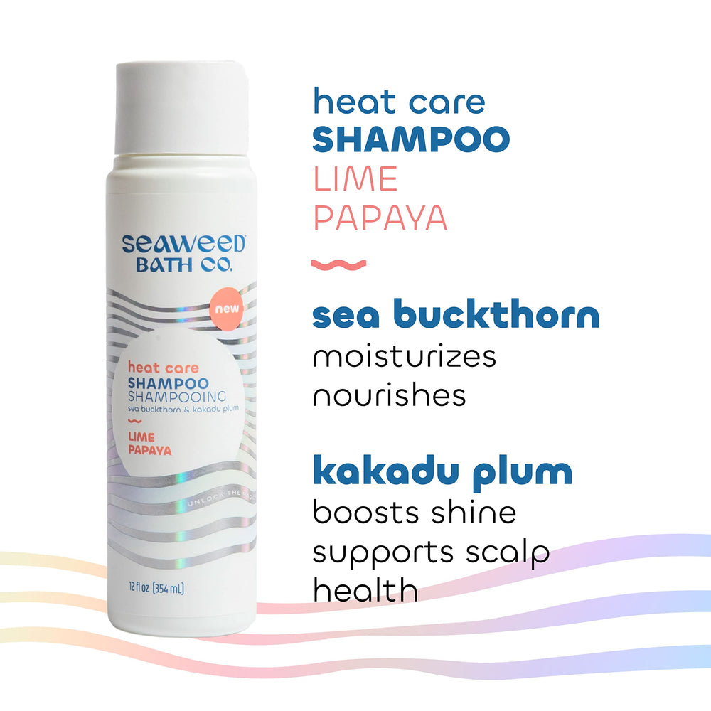The Seaweed Bath Co. shampoo being applied in shower for gentle cleansing