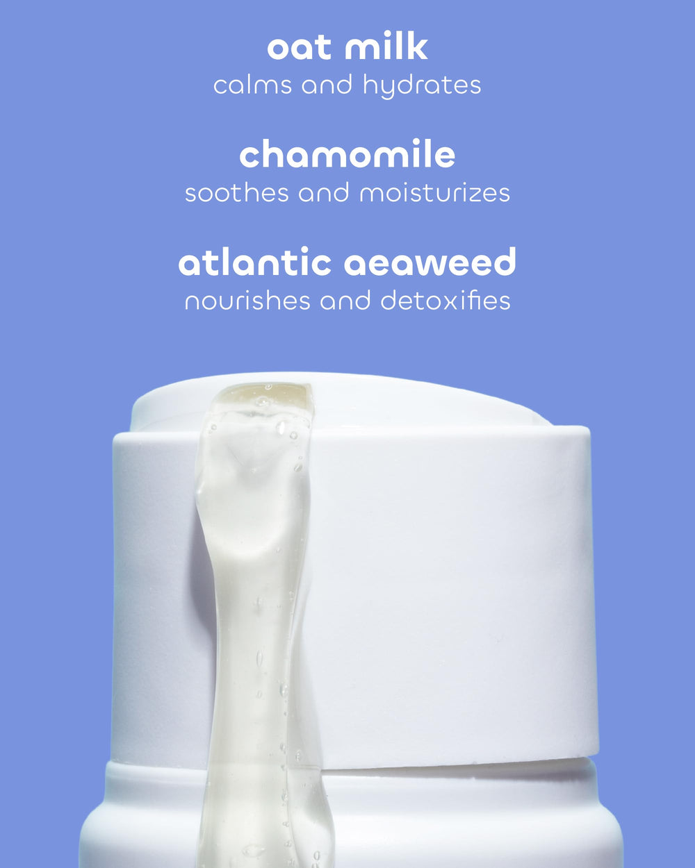 Seaweed Bath Co. label close-up highlighting seaweed and oat milk benefits