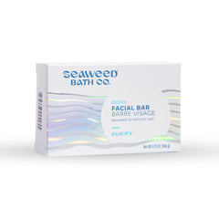 Seaweed Bath Co. front packaging showing the unscented detox facial bar benefit