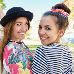 SeBneny scrunchie in a child's ponytail demonstrating comfortable all-day wear