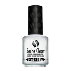 Seche clear front label showing brand and bottle for quick identification and trust