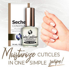 Seche brush applicator close-up showing fine brush for precise cuticle application