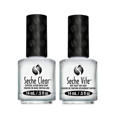 Seche duo front packaging showing both bottles and benefits
