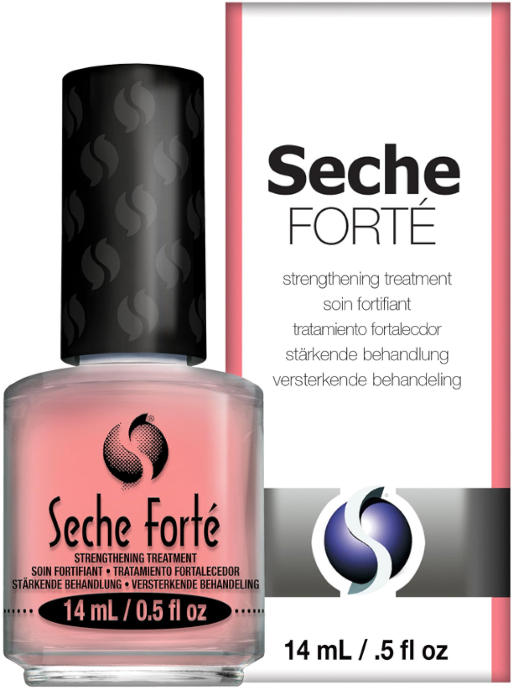Seche Forté front bottle showing label and bottle shape for easy identification and use