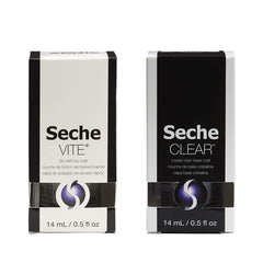 At-home manicure scene with Seche products for salon-quality results