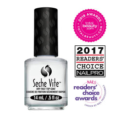 Seche Vite bottle close-up showing brush neck and easy application