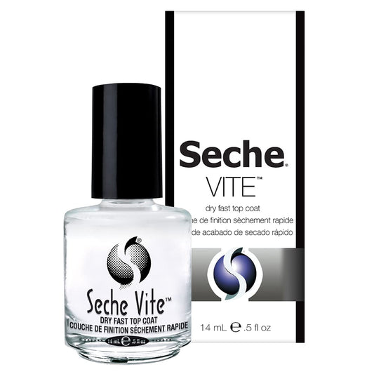 Seche Vite front bottle showing brand and clear glossy finish benefit