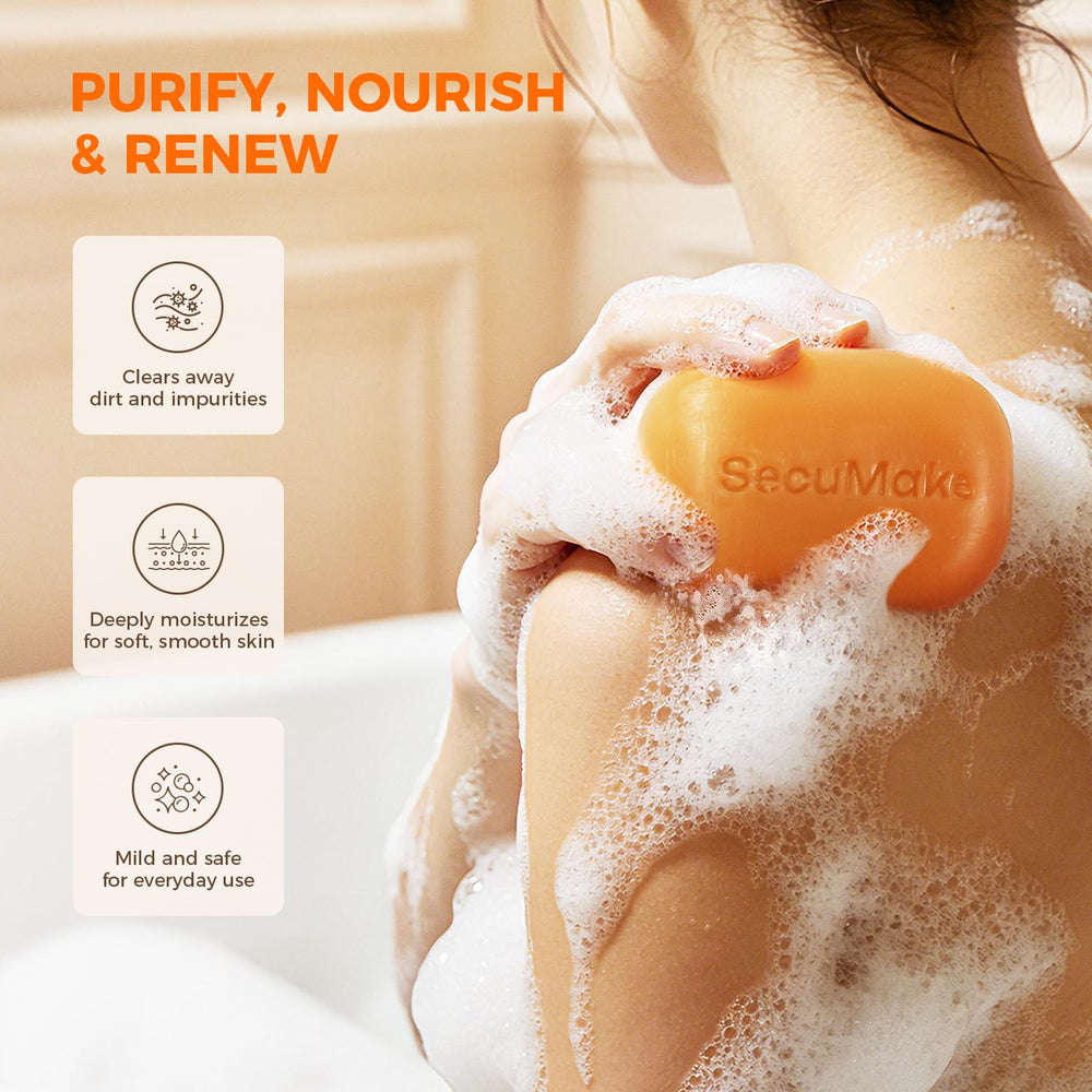 SecuMake used on face showing gentle cleansing benefit