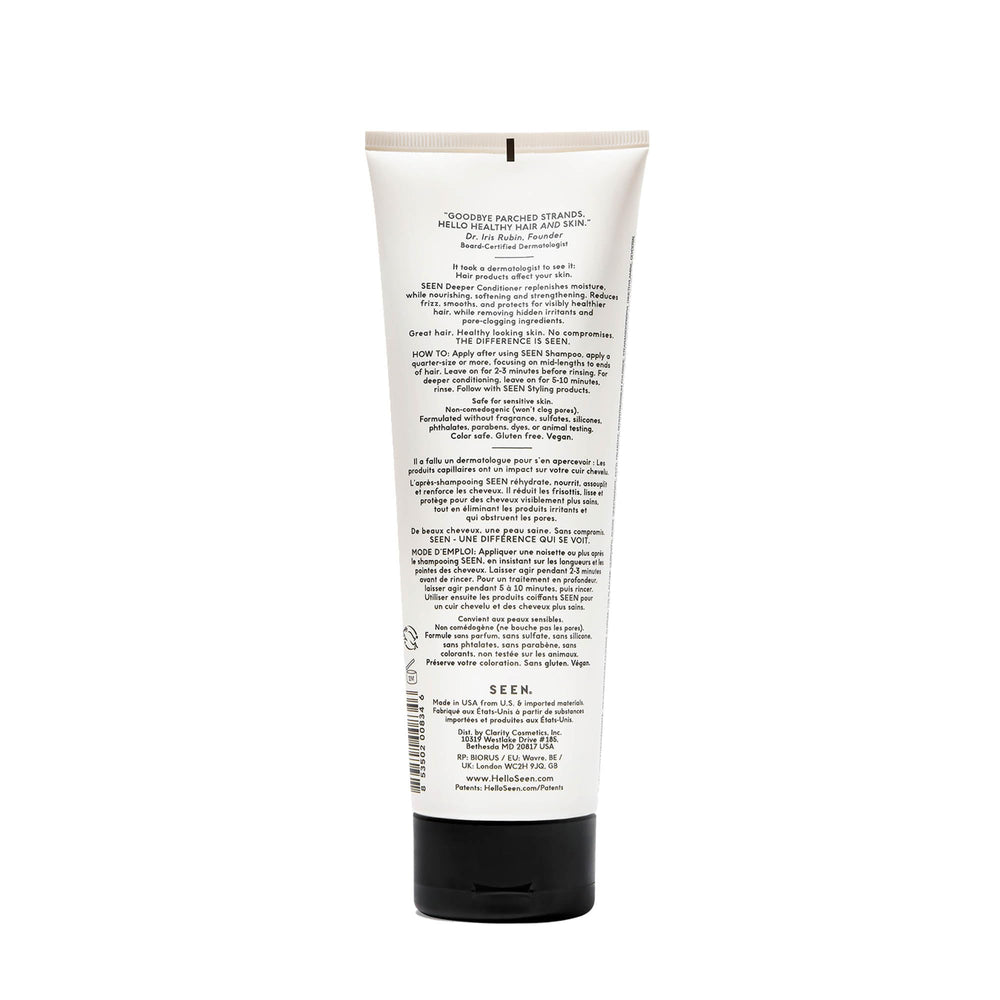 SEEN Deeper Conditioner creamy pour texture demonstrating smooth application