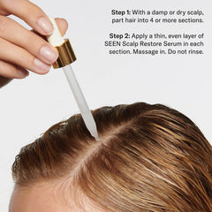 SEEN application on scalp demonstrating easy massage-in use and relief