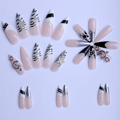 SEENEEY step showing press-on nail held down for 8 seconds to ensure strong adhesion