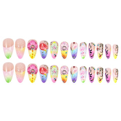 SEENEEY nails on hand in beach setting, colorful summer-ready look