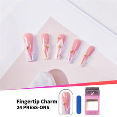 SEENEEY worn manicure on hands showing elegant long square look benefit