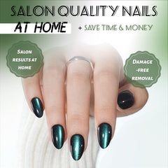 SEEWEE 32 nails laid out by size illustrating the precise fit and customization advantage