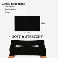 Sefiinh headband held in hand showing size and one-size-fits-most benefit