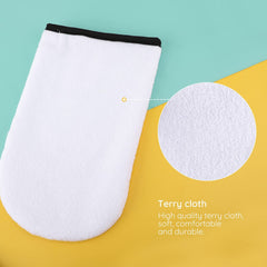 Segbeauty feet in booties after paraffin showing cozy moisture lock