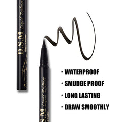 SEILANC eyeliner applied to create a winged eye look, showcasing smudgeproof finish