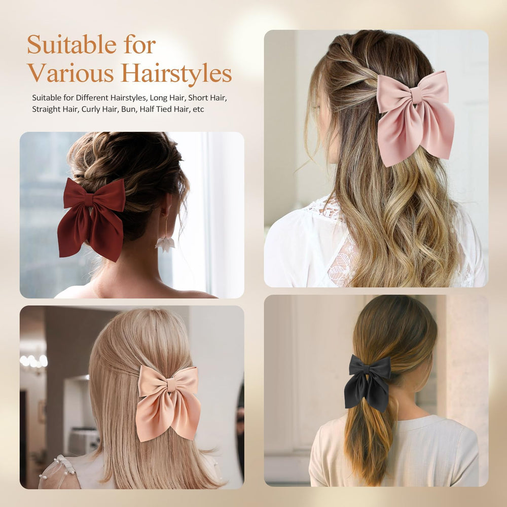 Seiolieliou bow clipped into hairstyle, demonstrates polished styling benefit