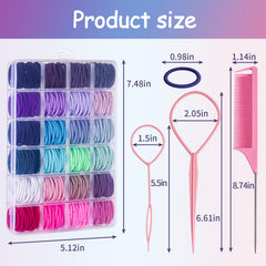 Seiolieliou 24-color grid of elastics for quick color matching and styling