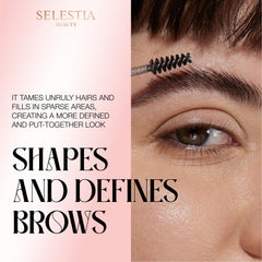 SELESTIA BEAUTY before and after brows showing defined natural hold