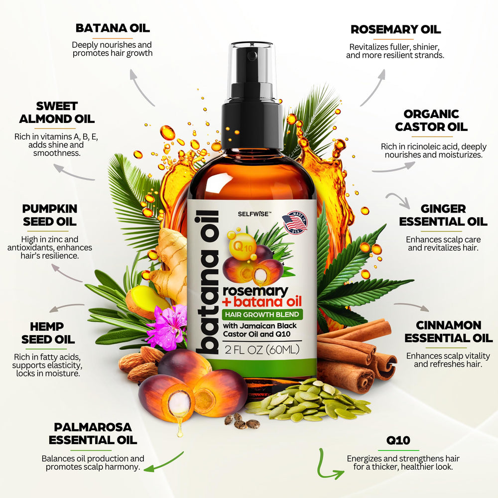 SELFWISE batana oil on bathroom shelf in lifestyle setting for daily use