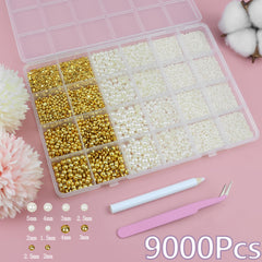 SEMATA compartment organization with mixed cream and gold pearls for tidy storage