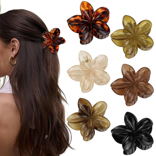 SEMATA front packaging showing six colorful flower claw clips and vibrant design benefit: easy outfit coordination