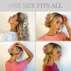 SEMATA clip holding a high ponytail demonstrating practical everyday use