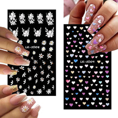 SEMATA decals applied on short nails demonstrating neat everyday look