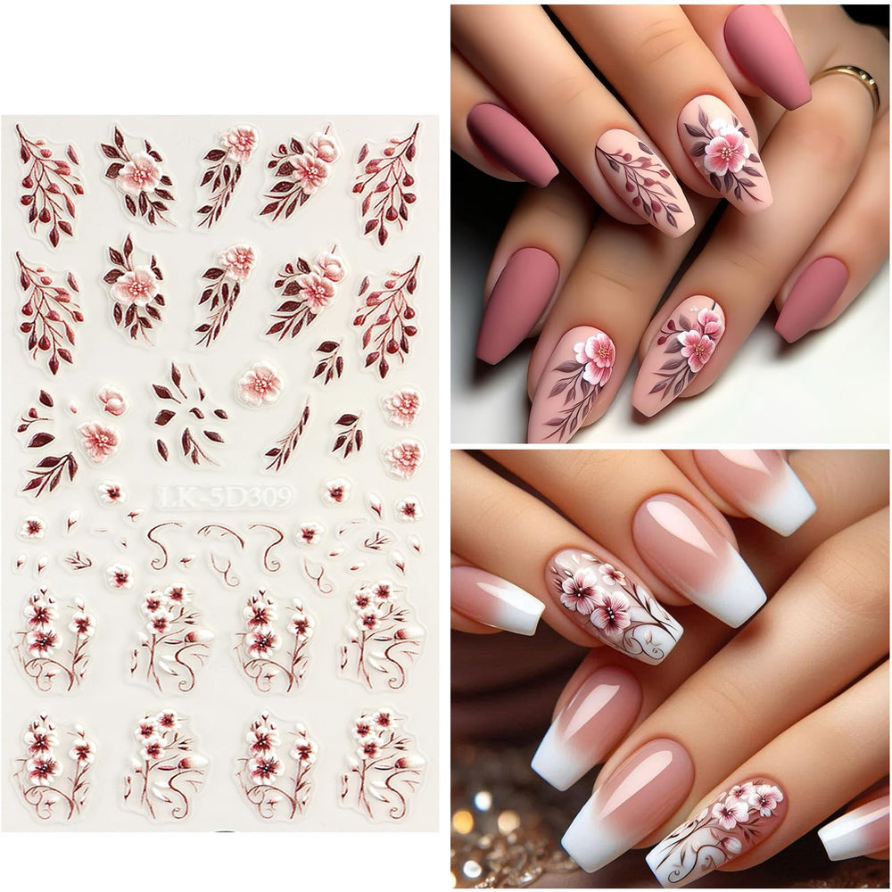SEMATA stickers applied on nails showing finished manicure and seasonal look