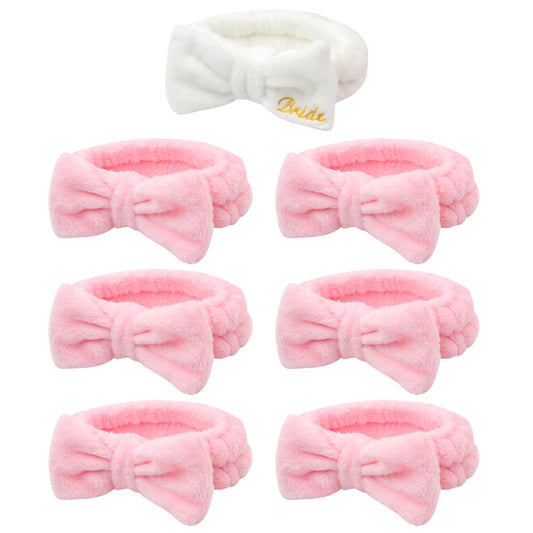 Semato front view of headband set showing bride and pink bands, stylish gift