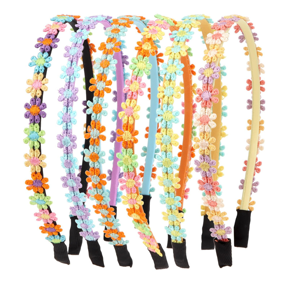 Semato front packaging showing six colorful flower headbands and benefit of variety