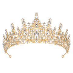 Semato gold crown front view showing ornate baroque shape and regal impact