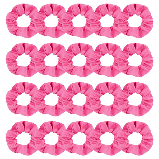 Semato hot pink scrunchies front packaging showing 20-pack convenience and uniform color