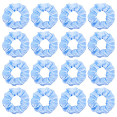 Semato scrunchies front view showing 16 light-blue ties and cohesive look benefit